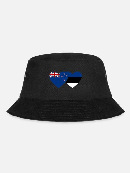 Neuseeland Estland Flagge - Bucket Hat - Schwarz