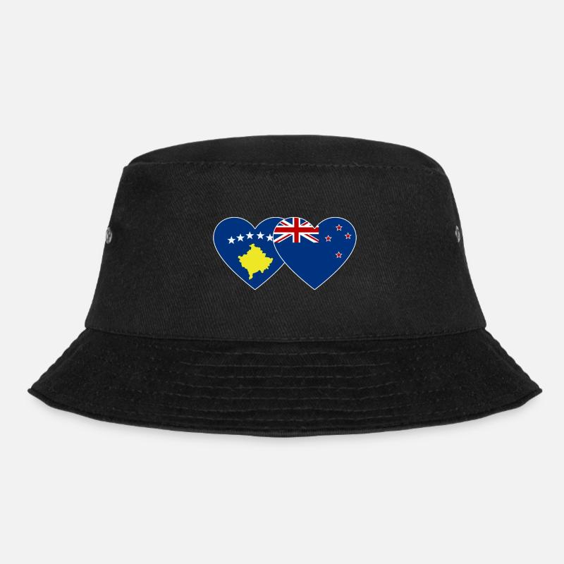 Kosovo Neuseeland Flagge - Bucket Hat - Schwarz