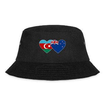 Aserbaidschan Neuseeland Flagge Herz - Bucket Hat - Schwarz - Vorne - Lela (165cm)