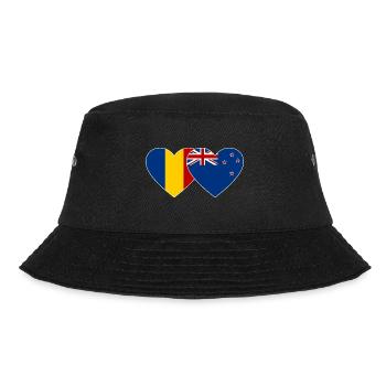 Rumänien Neuseeland Flagge Herz - Bucket Hat - Schwarz - Vorne - Lela (165cm)
