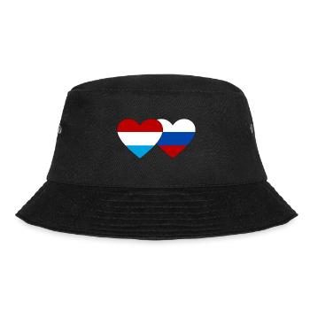 Luxembourg Russia Flag Heart - Bucket Hat - black - Front - Lela (165cm)