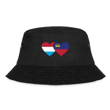 Luxemburg Liechtenstein Flagge Herz - Bucket Hat - Schwarz - Vorne - Lela (165cm)