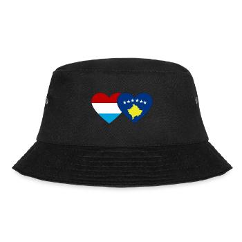 Luxemburg Kosovo Flagge Herz - Bucket Hat - Schwarz - Vorne - Lela (165cm)