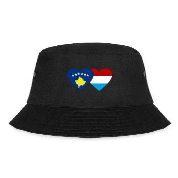 Kosovo Luxemburg Flagge Herz - Bucket Hat - Schwarz - Vorne - Lela (165cm)