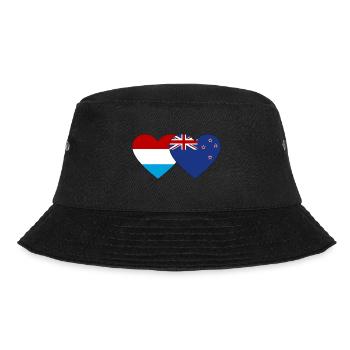 Luxemburg Neuseeland Flagge Herz - Bucket Hat - Schwarz - Vorne - Lela (165cm)