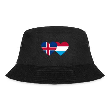 Iceland Luxembourg Flag Heart - Bucket Hat - black - Front - Lela (165cm)