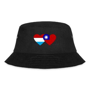 Luxemburg Taiwan Flagge Herz - Bucket Hat - Schwarz - Vorne - Lela (165cm)