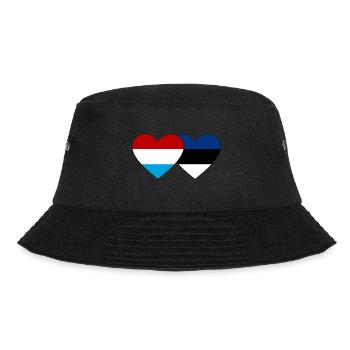 Luxemburg Estland Flagge Herz - Bucket Hat - Schwarz - Vorne - Lela (165cm)