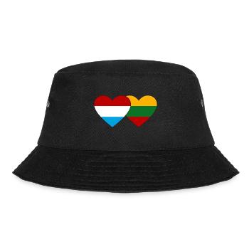 Luxembourg Lithuania Flag Heart - Bucket Hat - black - Front - Lela (165cm)