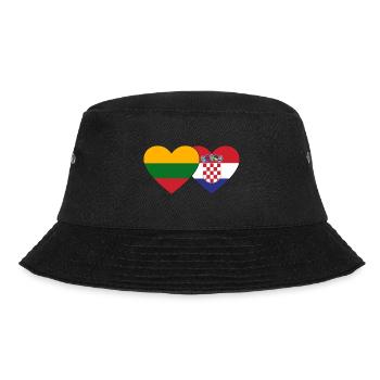 Lithuania Croatia Flag Heart - Bucket Hat - black - Front - Lela (165cm)