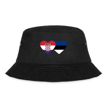 Croatia Estonia flag heart - Bucket Hat - black - Front - Lela (165cm)