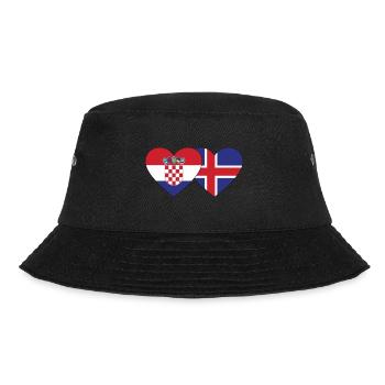 Kroatien Island Flagge Herz - Bucket Hat - Schwarz - Vorne - Lela (165cm)