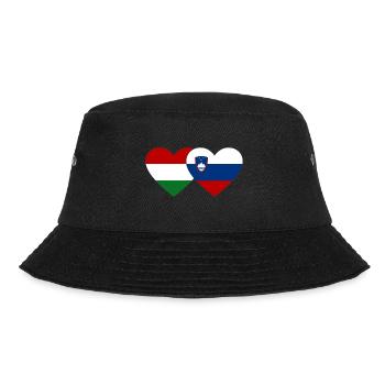 Ungarn Slowenien Flagge Herz - Bucket Hat - Schwarz - Vorne - Lela (165cm)