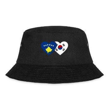 Kosovo Südkorea Flagge Herz - Bucket Hat - Schwarz - Vorne - Lela (165cm)