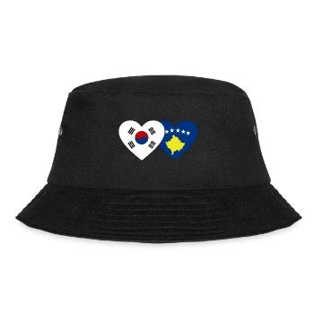 Südkorea Kosovo Flagge Herz - Bucket Hat - Schwarz - Vorne - Lela (165cm)