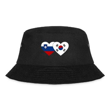 Slowenien Südkorea Flagge Herz - Bucket Hat - Schwarz - Vorne - Lela (165cm)
