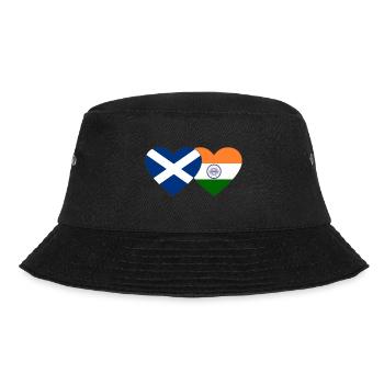 Scotland India Flag Heart - Bucket Hat - black - Front - Lela (165cm)