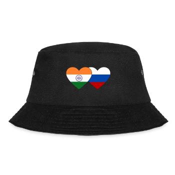 India Russia Flag Heart - Bucket Hat - black - Front - Lela (165cm)
