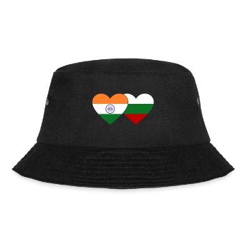 Indien Bulgarien Flagge Herz - Bucket Hat - Schwarz - Vorne - Lela (165cm)