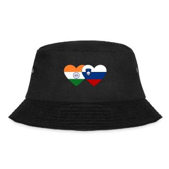 India Slovenia Flag Heart - Bucket Hat - black - Front - Lela (165cm)