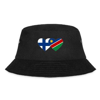 Finland Namibia Flag Heart - Bucket Hat - black - Front - Lela (165cm)