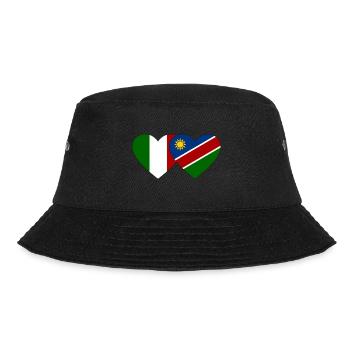 Italy Namibia Flag Heart - Bucket Hat - black - Front - Lela (165cm)