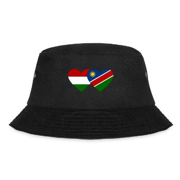 Hungary Namibia Flag Heart - Bucket Hat - black - Front - Lela (165cm)