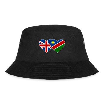 Großbritannien Namibia Flagge Herz - Bucket Hat - Schwarz - Vorne - Lela (165cm)