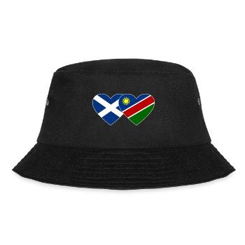 Scotland Namibia Flag Heart - Bucket Hat - black - Front - Lela (165cm)