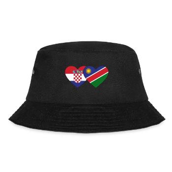 Croatia Namibia Flag Heart - Bucket Hat - black - Front - Lela (165cm)