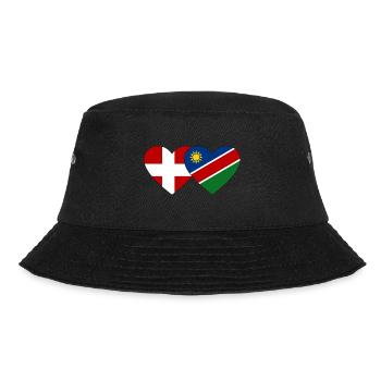 Denmark Namibia Flag Heart - Bucket Hat - black - Front - Lela (165cm)