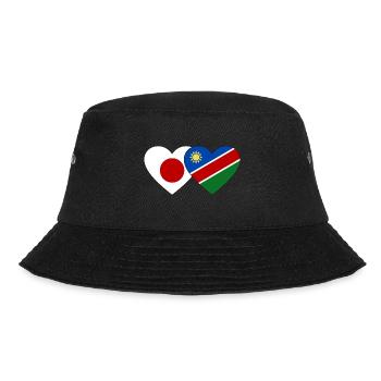Japan Namibia Flag Heart - Bucket Hat - black - Front - Lela (165cm)