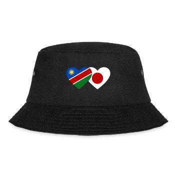 Namibia Japan Flagge Herz - Bucket Hat - Schwarz - Vorne - Lela (165cm)