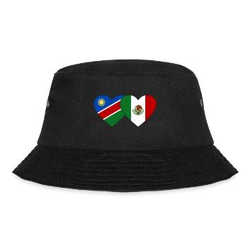 Namibia Mexico Flag Heart - Bucket Hat - black - Front - Lela (165cm)