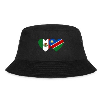 Mexico Namibia Flag Heart - Bucket Hat - black - Front - Lela (165cm)