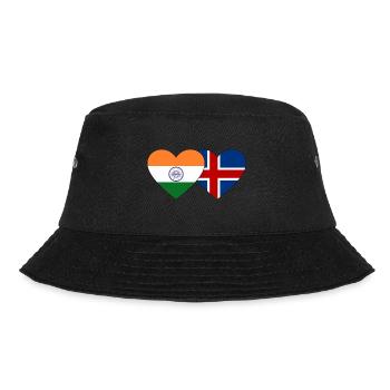 Indien Island Flagge Herz - Bucket Hat - Schwarz - Vorne - Lela (165cm)