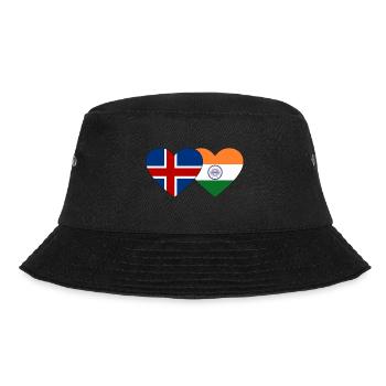 Island Indien Flagge Herz - Bucket Hat - Schwarz - Vorne - Lela (165cm)