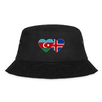 Aserbaidschan Island Flagge Herz - Bucket Hat - Schwarz - Vorne - Lela (165cm)