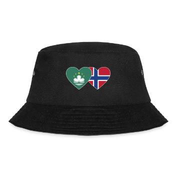 Macau Norwegen Flagge Herz - Bucket Hat - Schwarz - Vorne - Lela (165cm)