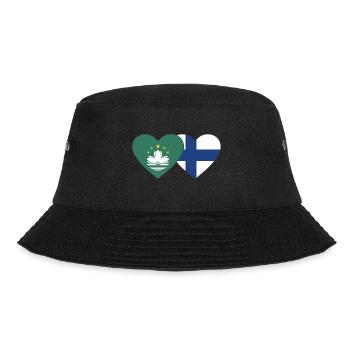 Macau Finnland Flagge Herz - Bucket Hat - Schwarz - Vorne - Lela (165cm)