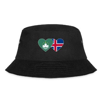 Macau Island Flagge Herz - Bucket Hat - Schwarz - Vorne - Lela (165cm)