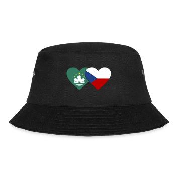 Macau Tschechien Flagge Herz - Bucket Hat - Schwarz - Vorne - Lela (165cm)