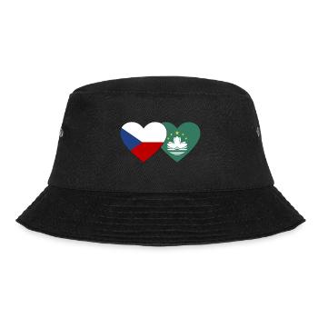 Tschechien Macau Flagge Herz - Bucket Hat - Schwarz - Vorne - Lela (165cm)