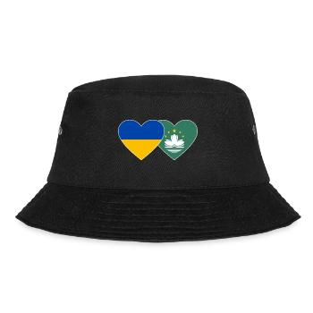 Ukraine Macau Flagge Herz - Bucket Hat - Schwarz - Vorne - Lela (165cm)