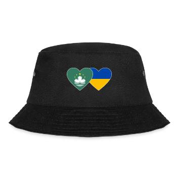 Macau Ukraine Flagge Herz - Bucket Hat - Schwarz - Vorne - Lela (165cm)