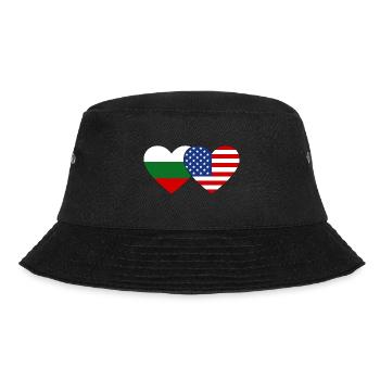 Bulgaria USA Flag Heart - Bucket Hat - black - Front - Lela (165cm)