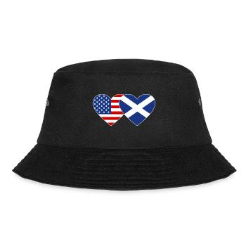 USA Scotland Flag Heart - Bucket Hat - black - Front - Lela (165cm)