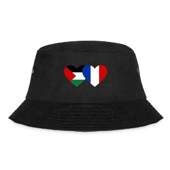 Palestine France Drapeau Coeur - Bob - noir - Devant - Lela (165cm)