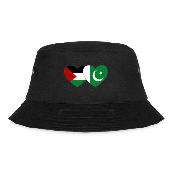 Palestine Pakistan Flag Heart - Bucket Hat - black - Front - Lela (165cm)