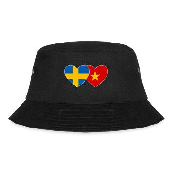 Schweden Vietnam Flagge Herz - Bucket Hat - Schwarz - Vorne - Lela (165cm)